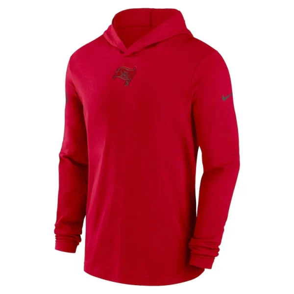 Tampa bay buccaneers nike sideline performance long sleeve hoodie t shirt Red M