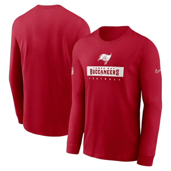 Tampa bay buccaneers nike sideline performance long sleeve t shirt Red