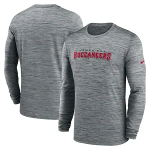 Tampa bay buccaneers nike sideline team velocity performance long sleeve t shirt Heather gray