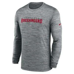 Tampa bay buccaneers nike sideline team velocity performance long sleeve t shirt Heather gray M