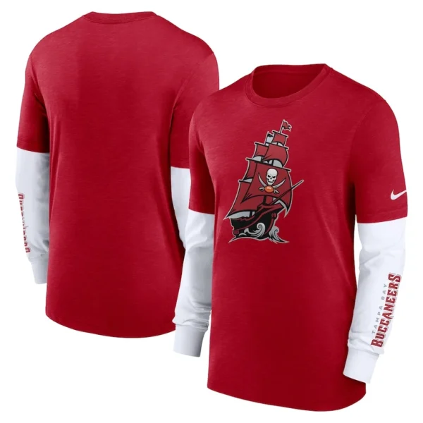 Tampa bay buccaneers nike slub fashion long sleeve t shirt Heather red