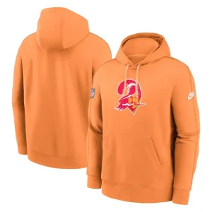 Tampa bay buccaneers nike throwback logo club tri blend pullover hoodie Orange