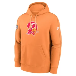 Tampa bay buccaneers nike throwback logo club tri blend pullover hoodie Orange M