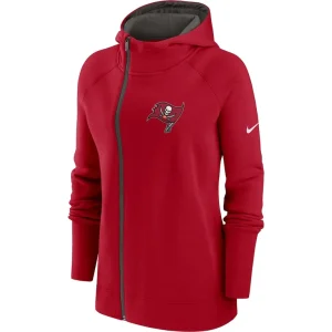 Tampa bay buccaneers nike womens asymmetrical raglan full zip hoodie Red S