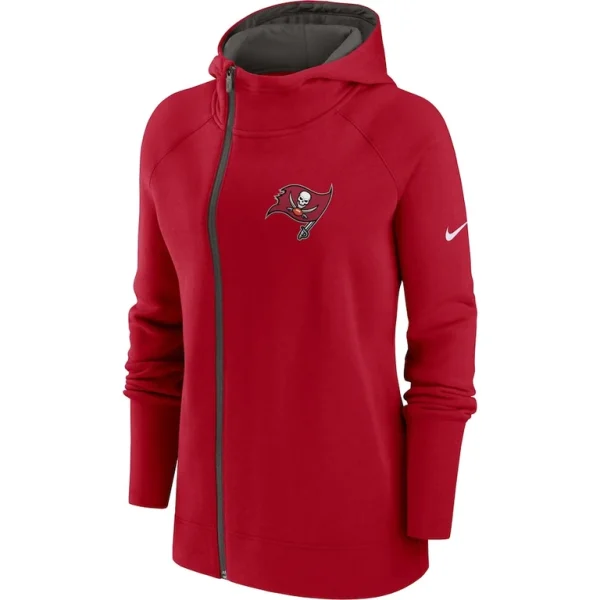 Tampa bay buccaneers nike womens asymmetrical raglan full zip hoodie Red S