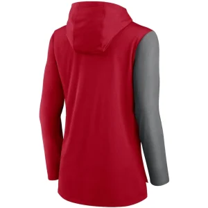 Tampa bay buccaneers nike womens chevron hoodie performance long sleeve t shirt Redheathered charcoal M