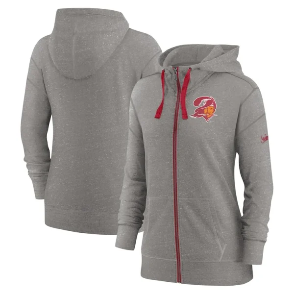 Tampa bay buccaneers nike womens gym vintage full zip hoodie Heather charcoal
