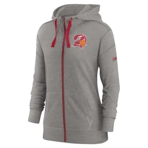 Tampa bay buccaneers nike womens gym vintage full zip hoodie Heather charcoal S
