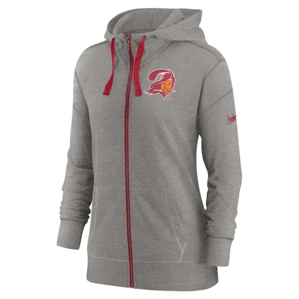 Tampa bay buccaneers nike womens gym vintage full zip hoodie Heather charcoal S