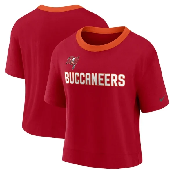 Tampa bay buccaneers nike womens high hip fashion cropped top Red