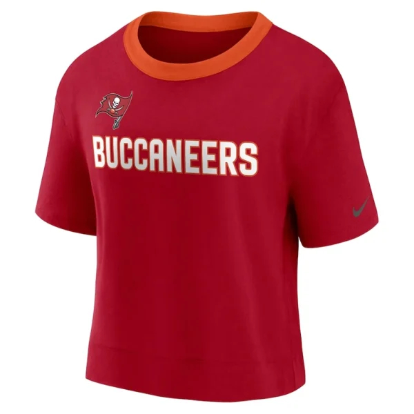 Tampa bay buccaneers nike womens high hip fashion cropped top Red S