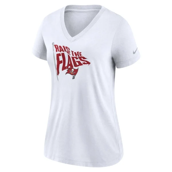 Tampa bay buccaneers nike womens hometown collection tri blend v neck t shirt White S