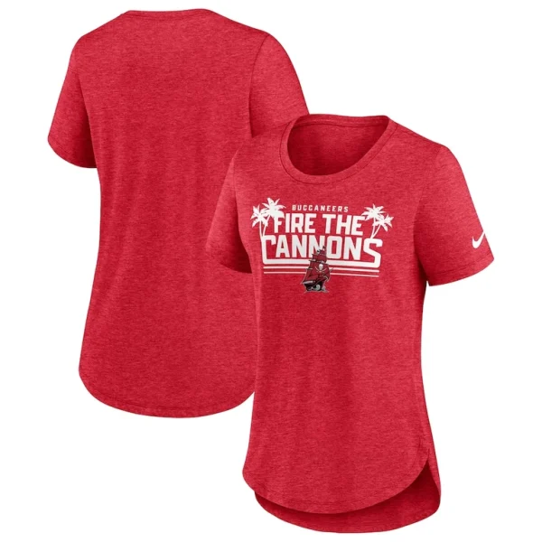 Tampa bay buccaneers nike womens local fashion tri blend t shirt Heather red