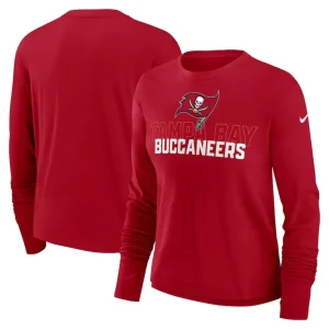 Tampa bay buccaneers nike womens modest crop performance long sleeve t shirt Red