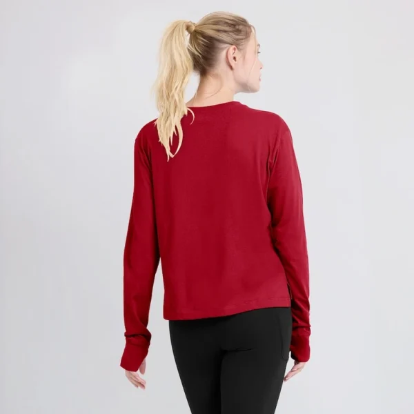 Tampa bay buccaneers nike womens modest crop performance long sleeve t shirt Red XL