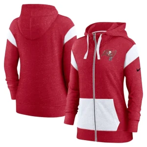 Tampa bay buccaneers nike womens monaco lightweight full zip hoodie Redwhite