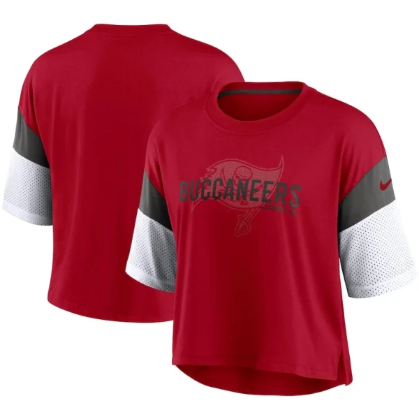 Tampa bay buccaneers nike womens nickname tri blend performance crop top Redwhite