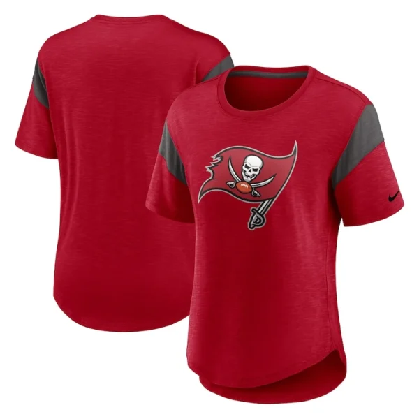 Tampa bay buccaneers nike womens primary logo fashion top Heather red