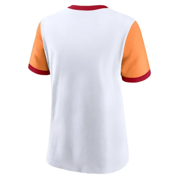 Tampa bay buccaneers nike womens rewind ringer t shirt Whiteorange M