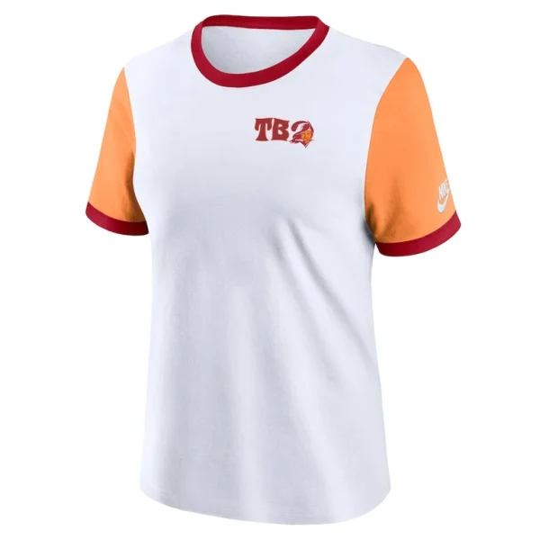 Tampa bay buccaneers nike womens rewind ringer t shirt Whiteorange S