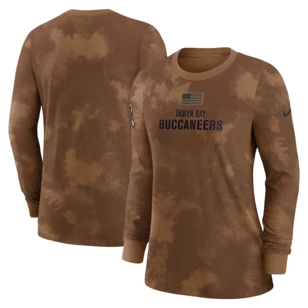 Tampa bay buccaneers nike womens salute to service long sleeve t shirt Brown