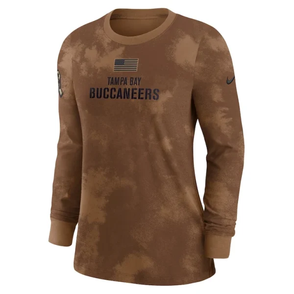 Tampa bay buccaneers nike womens salute to service long sleeve t shirt Brown S