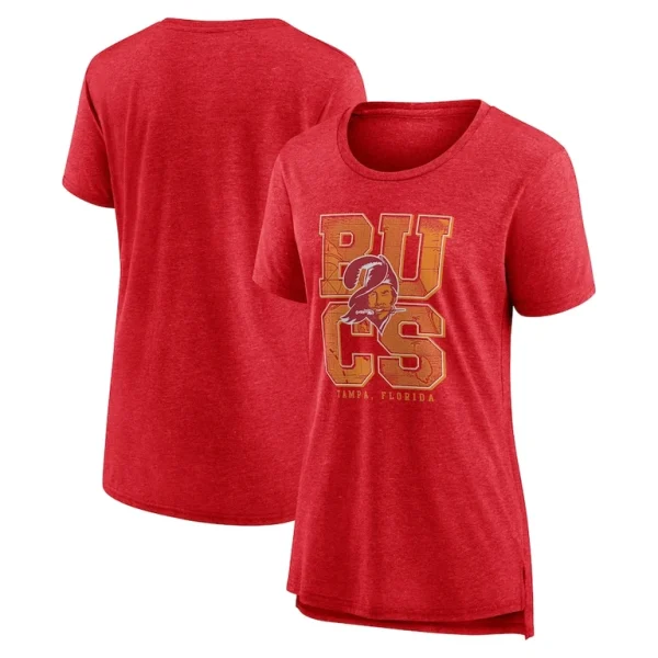 Tampa bay buccaneers nike womens vintage graphic tri blend scoop neck t shirt Heather red