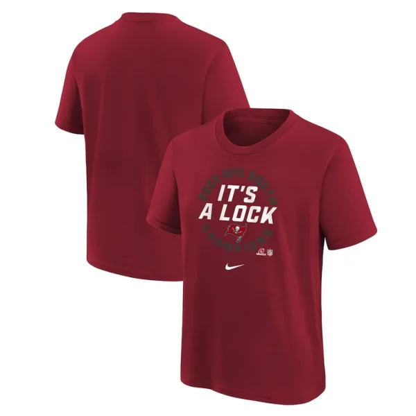 Tampa bay buccaneers nike youth 2023 nfc south division champions locker room trophy collection t shirt Red