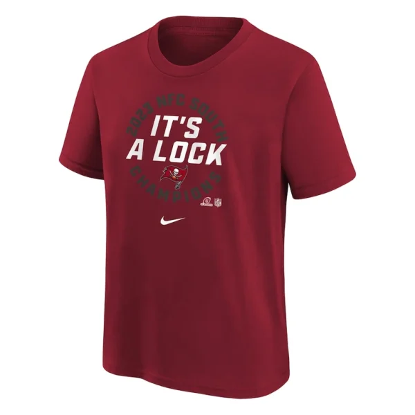 Tampa bay buccaneers nike youth 2023 nfc south division champions locker room trophy collection t shirt Red Yth M