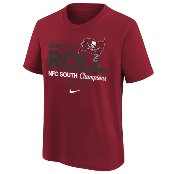 Tampa bay buccaneers nike youth 2024 nfc south division champions locker room trophy collection t shirt Red Yth M