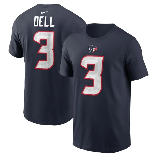 Tank dell houston texans nike player name number t shirt Navy