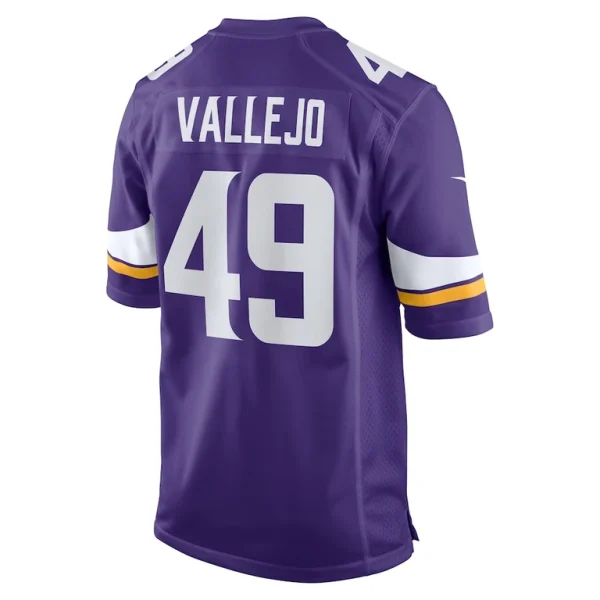 Tanner vallejo minnesota vikings nike team game jersey Purple L