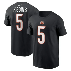 Tee higgins cincinnati bengals nike player name number t shirt Black