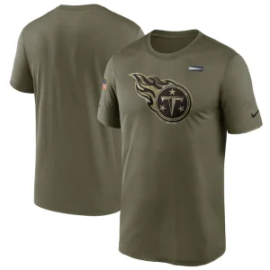 Tennessee titans nike 2021 salute to service legend performance t shirt Olive