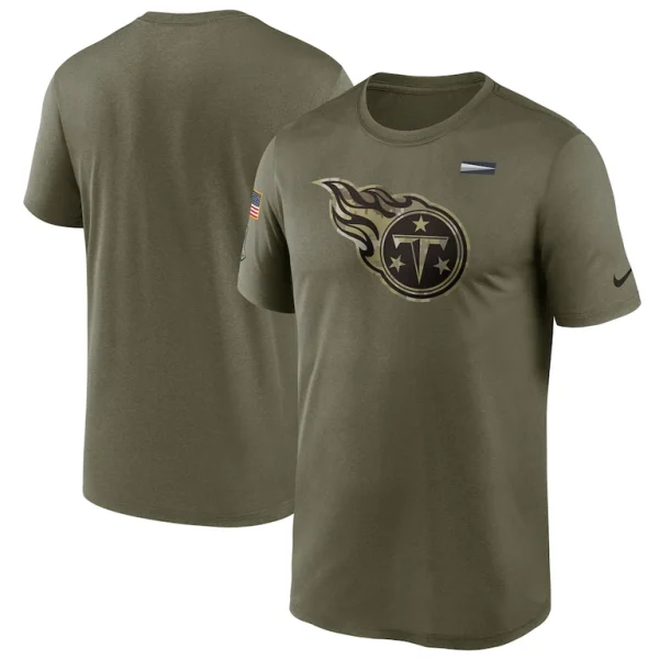 Tennessee titans nike 2021 salute to service legend performance t shirt Olive