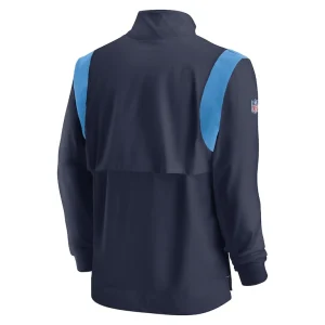 Tennessee titans nike sideline coach chevron lockup quarter zip long sleeve top Navy L