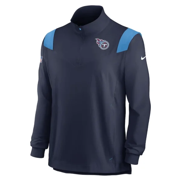 Tennessee titans nike sideline coach chevron lockup quarter zip long sleeve top Navy M