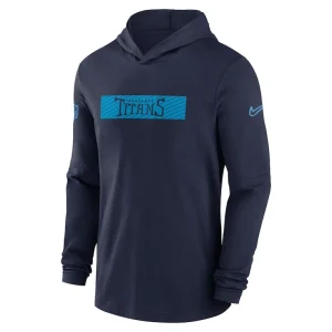 Tennessee titans nike sideline hoodie performance long sleeve t shirt Navy M