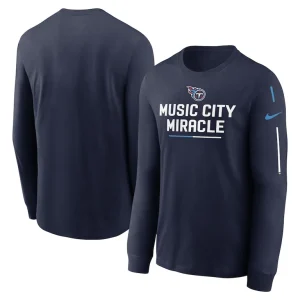 Tennessee titans nike team slogan long sleeve t shirt Navy