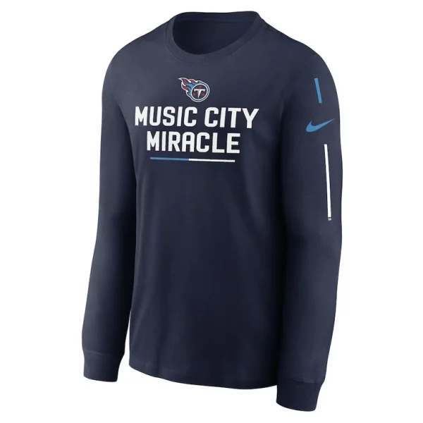 Tennessee titans nike team slogan long sleeve t shirt Navy M
