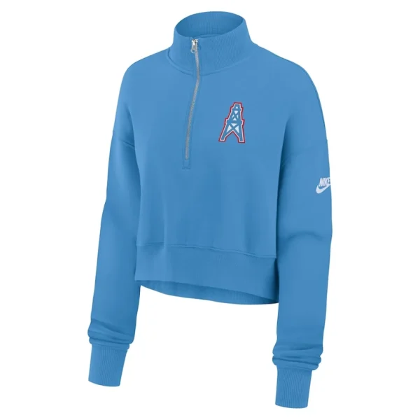 Tennessee titans nike womens rewind phoenix half zip sweatshirt Light blue S