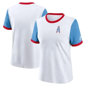 Tennessee titans nike womens rewind ringer t shirt Whitelight blue
