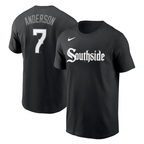 Tim anderson chicago white sox nike city connect name number t shirt Black