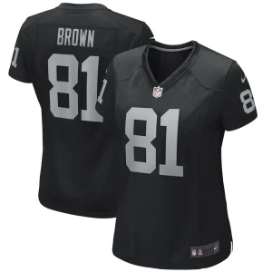 Tim brown las vegas raiders nike womens game retired player jersey Black