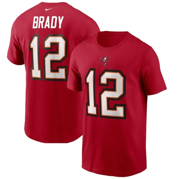 Tom brady tampa bay buccaneers nike name number t shirt Red