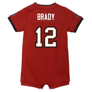 Tom brady tampa bay buccaneers nike newborn infant game romper jersey Red 3 6 MO