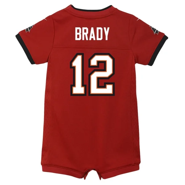 Tom brady tampa bay buccaneers nike newborn infant game romper jersey Red 3 6 MO
