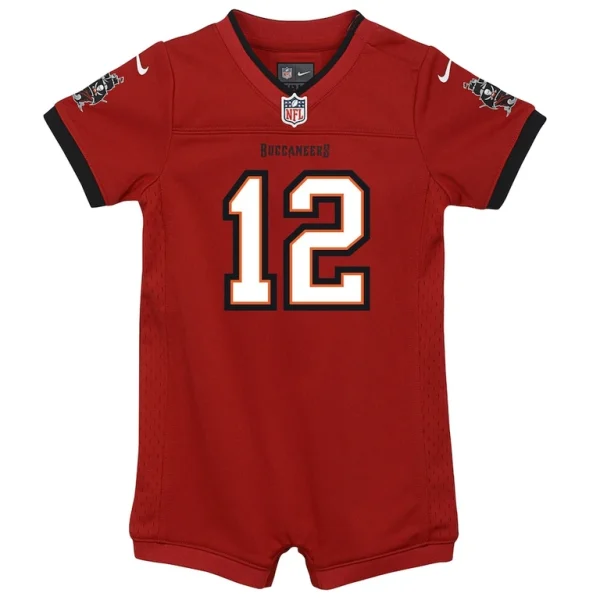 Tom brady tampa bay buccaneers nike newborn infant game romper jersey Red 6 9 MO