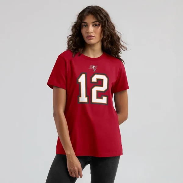 Tom brady tampa bay buccaneers nike womens name number t shirt Red XL