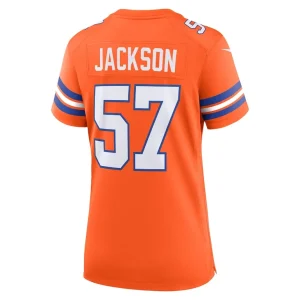 Tom jackson denver broncos nike womens mile high collection 1977 throwback retired player game jersey Orange L